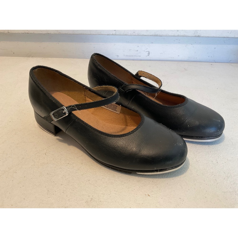 Bloch Black Leather Mary Jane Tap Shoes Techno Taps Size 7 Dance Performance